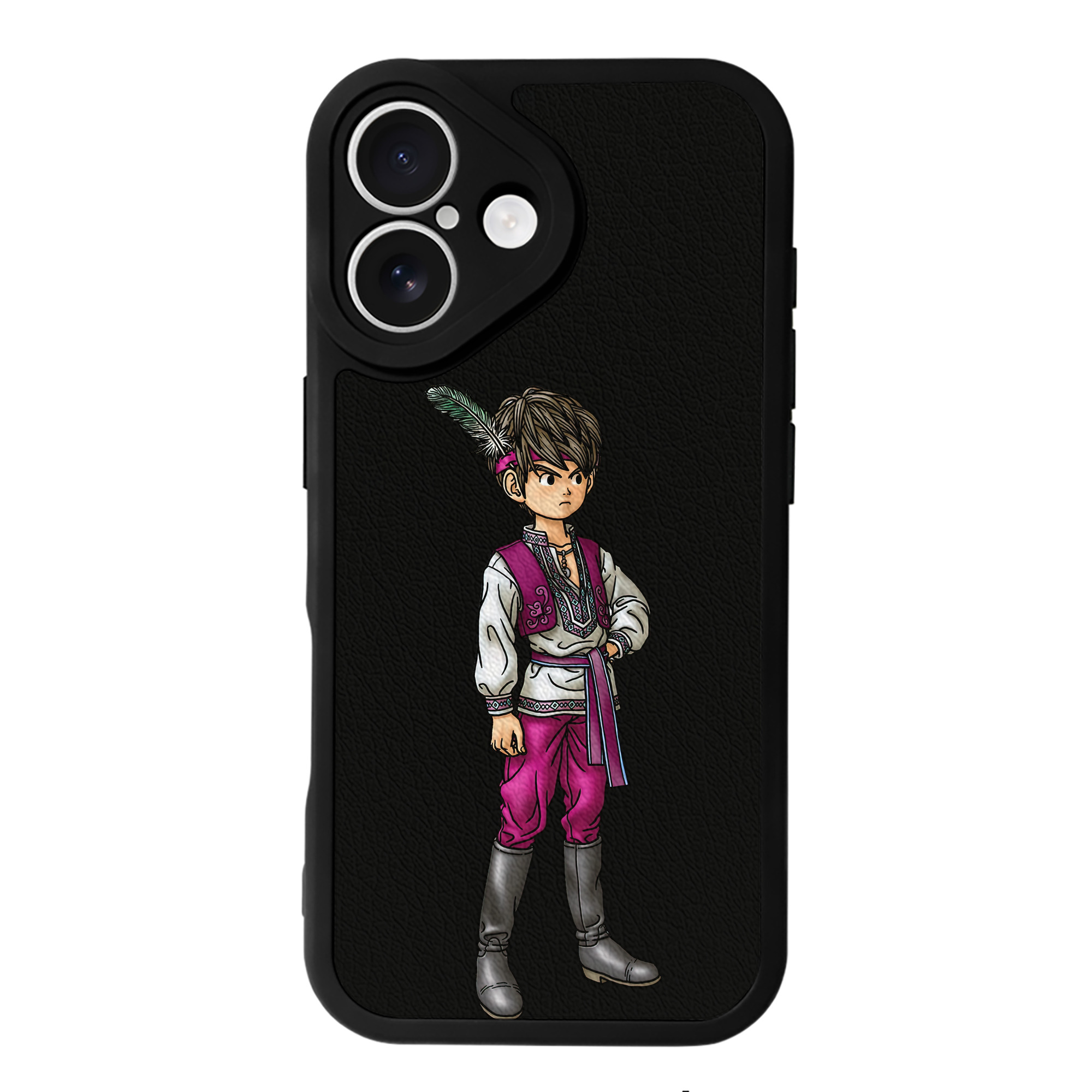 （画像用） ドラゴンクエスト Doragon Kuesuto Dragon Quest 【iPhone 16シリーズ対応】シリコンスマホケース（レザー調） 材質：シリコン